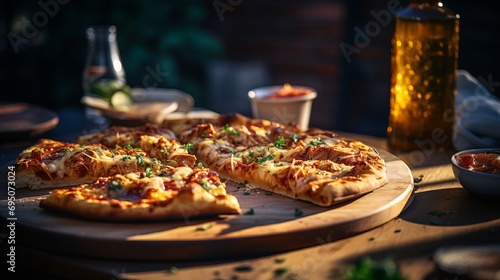 Barbecue Chicken Pizza with Tangy Sauce and Fresh Herbs