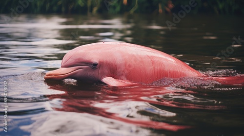 Pink River Dolphin in the Amazon River photo