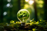 green energy, green lightbulb, overgrown lightbulb, lightbulb with nature inside