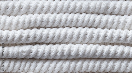  a close up view of a white knitted fabric textured with a crochet pattern, which is very similar to the crochet pattern of a crochet.