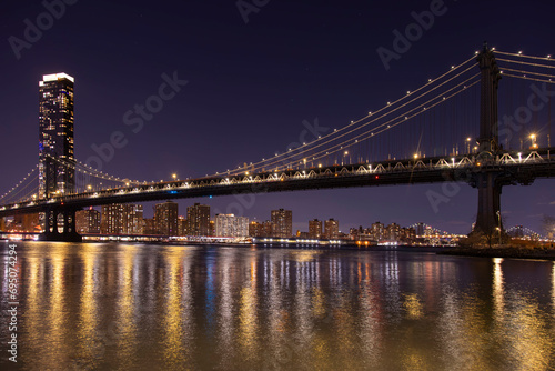 Fototapeta Naklejka Na Ścianę i Meble -  Dumbo at Brooklyn, Manhattan Bridge, Manhattan, Bridge, nightview in NYC
