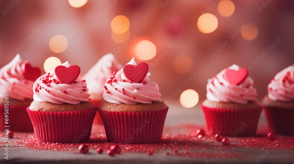 cupcake with pink frosting and sugar hearts cupcake with pink frosting and sugar hearts