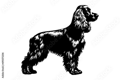 Cocker spaniel Dog silhouette. Vector illustration