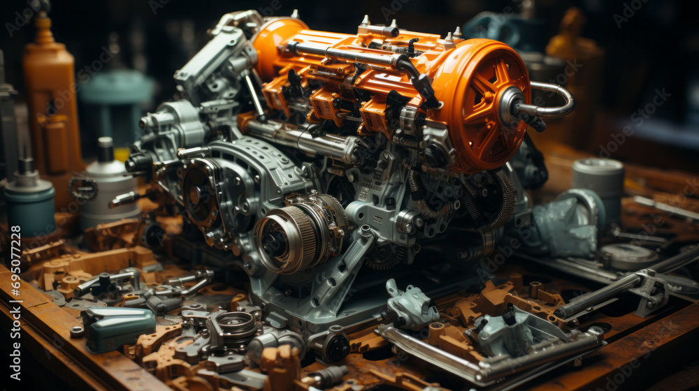 Revving Legacy: Embracing Vintage Power and Metal Machinery in the Automotive Engineering Industry, generative AI