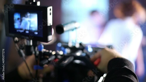 Wallpaper Mural Director install camcorder and prepare E.Vershanskaya on the set Torontodigital.ca