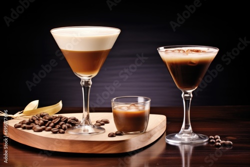 A collection of coffee-infused cocktails topped with creamy elegance, promising moments of pure bliss