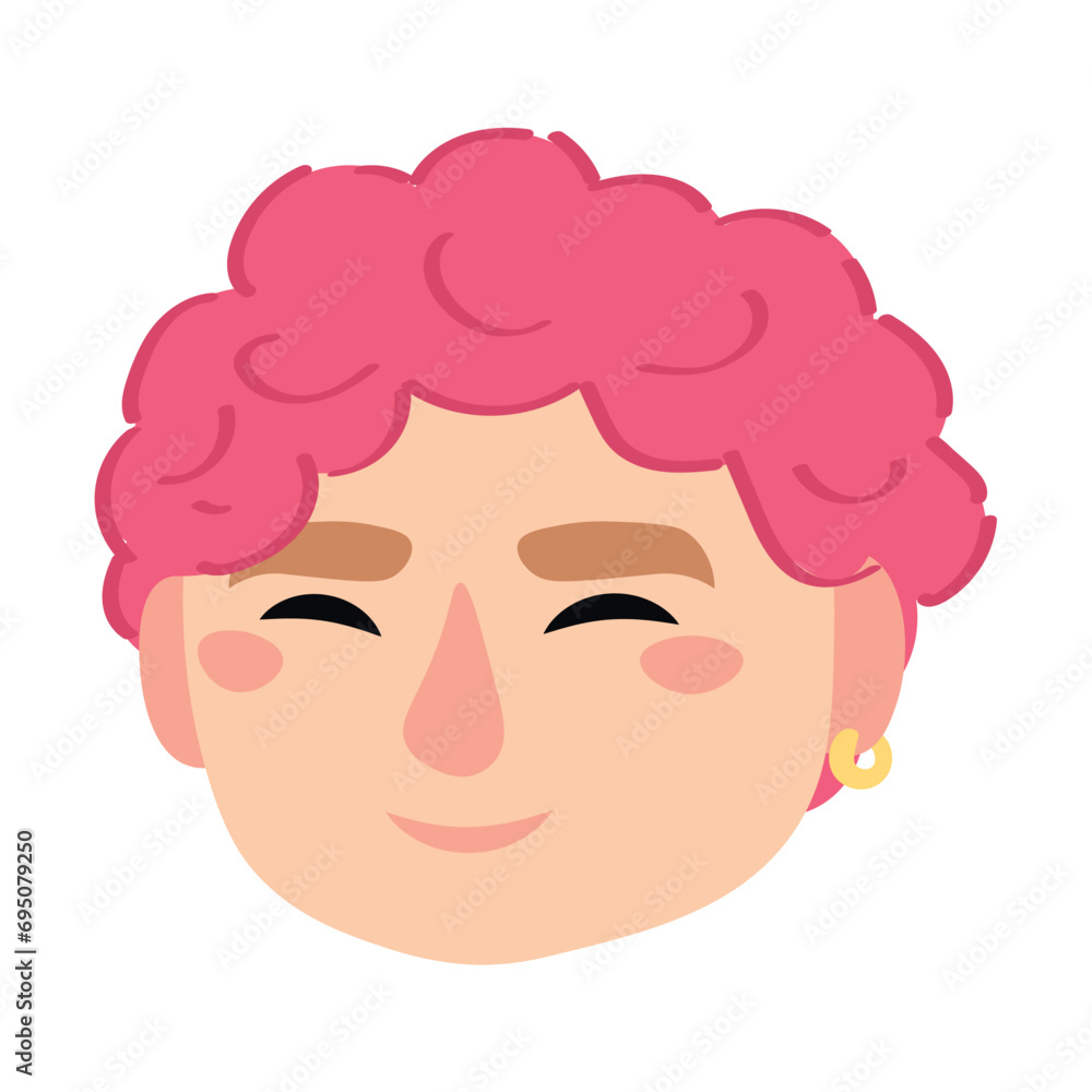 Head of young man with unusual hair on white background Head of young man with unusual hair on white background