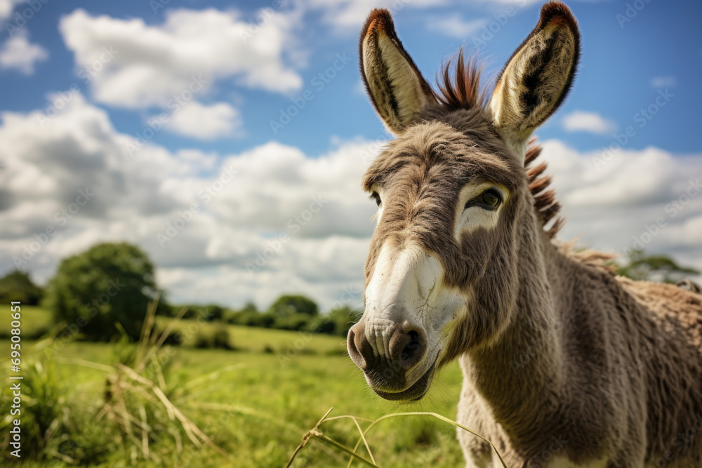 Naklejka premium Donkey created with Generative AI Technology, ai, generative