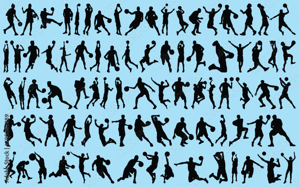 Basketball Player Silhouettes Vector Collection Basketball Player Silhouettes Vector Collection