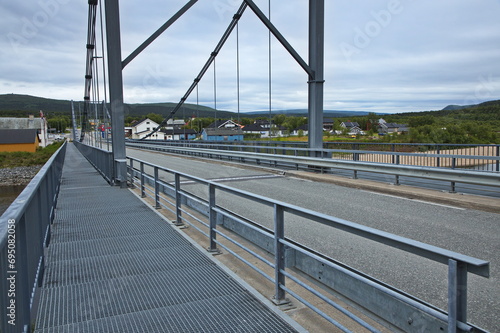 Road bridge over the river Karasjohka at Karasjok in Troms og Finnmark county, Norway, Europe
 photo