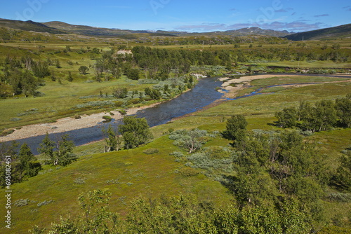 Landscape at the river Russelva in Troms og Finnmark county, Norway, Europe  © kstipek
