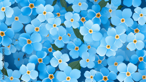 A seamless forget me not background Vector illustration 