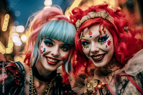 Wallpaper Mural Carnival 2024 Women Colorfully Dressed Up on the Street Wallpaper Cover Poster Background Digital Art Torontodigital.ca