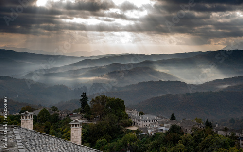 Traditional village of Vitsa in Central Zagori, Epirus region, in the Ioannina regional unit in Greece, Europe photo