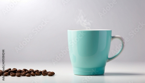 Coffee mug with coffee beans