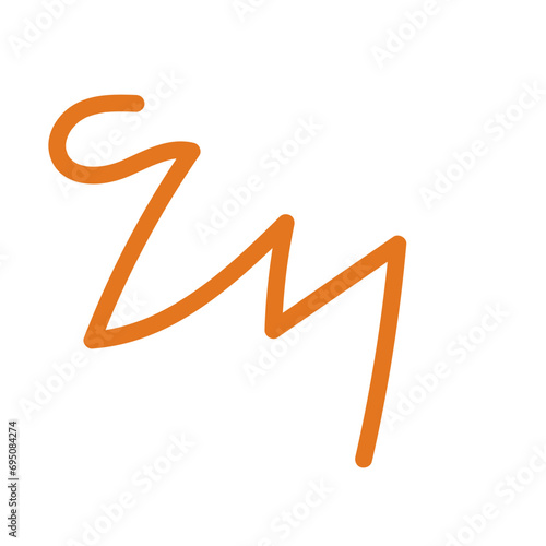 Orange red lines scribble doodle vector 