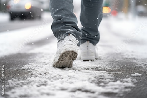person walking in snow © Vasili