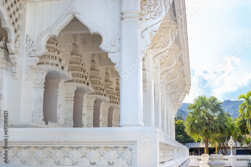 Beautiful Buddhist White Temple Wat Sawang Arom on Koh Samui in Thailand photo