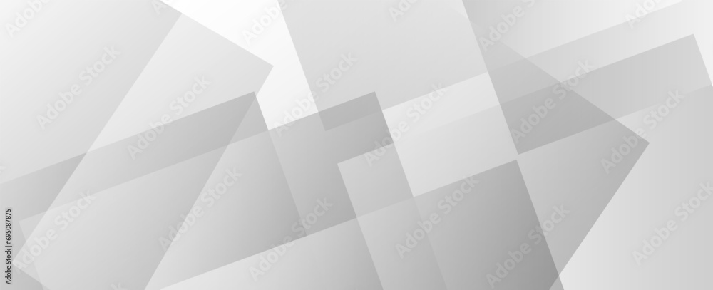 Fototapeta premium modern abstract white background design with layers of textured white transparent material in the shape of triangular diamonds and squares in a random geometric pattern, vector
