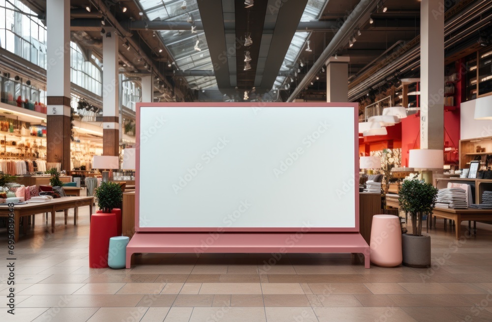 a large blank board located in a store