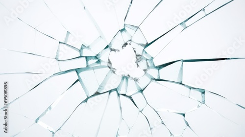 broken glass on white background
