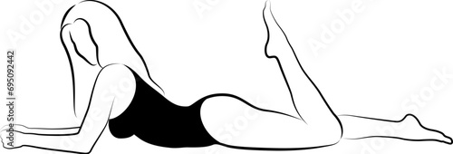 woman lying down and doing physical exercises
