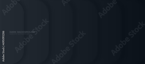 Dark Blue Tones Abstract Vector Wide Background with Dynamic Blurred Smooth Curved Lines. Minimalistic Conceptualism Pulse and Vibration. Innovation High-Tech Design. Futuristic Technology Abstraction