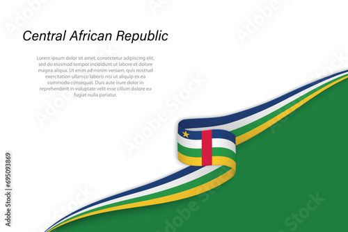 Wave flag of Central African Republic with copyspace background