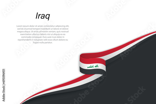 Wave flag of Iraq with copyspace background