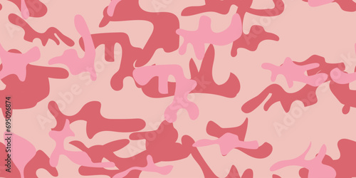 Girl Purple Pink Pattern. Camo Rose Canvas. Pink Fabric Pattern. Digital Urban Camouflage Seamless Brush. Woodland Army Paint. Vector Abstract Background. Women Camo Print. Seamless Vector Camouflage.