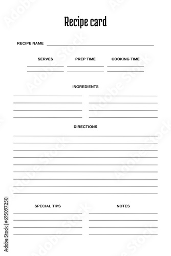 White blank paper blank recipe book for Bridal Shower and Wedding, v8