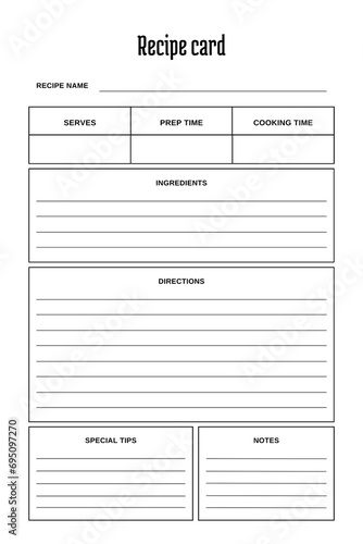 White blank paper blank recipe book for Bridal Shower and Wedding, v8