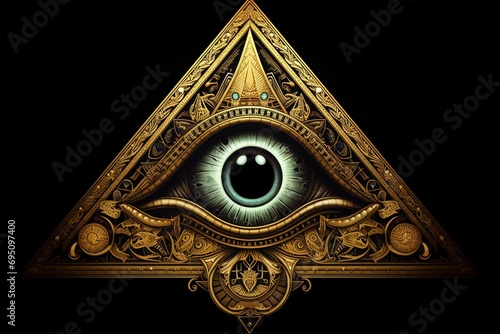 All seeing eye, illuminati and masonic symbol photo