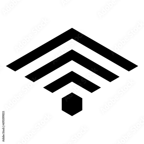 icon signal strog black  vector photo