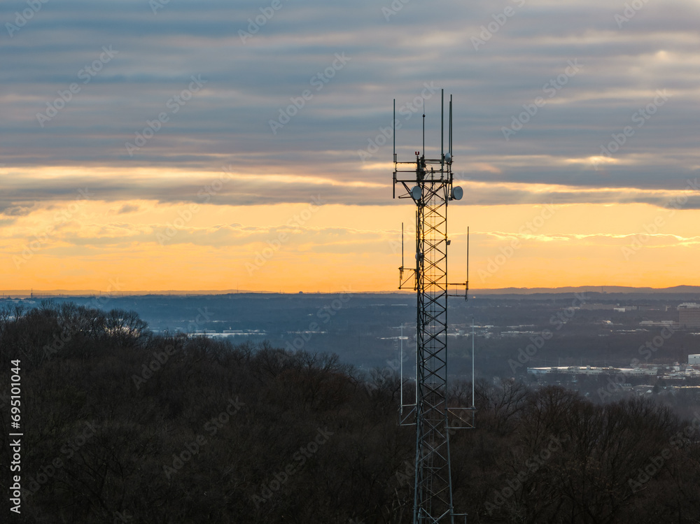 Cell tower on a mountainside