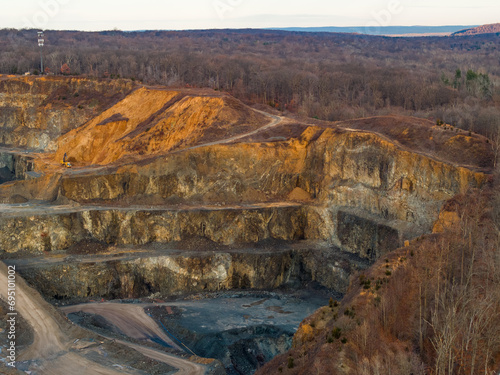 Quarry pit from an aerial view