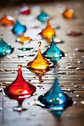 colorful water drops