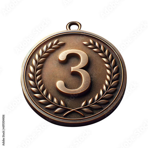 Médaille de bronze - 3ème place - PNG fond transparent