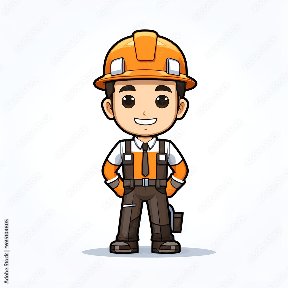 Professional Construction Character in 2D Vector Anime Illustration Professional Construction Character in 2D Vector Anime Illustration