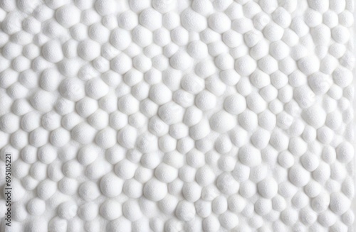 White styrofoam background. Foamed white texture  top  front. Industrial styrene material surface  close-up. Plastic foam shape  generated by AI