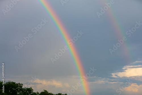 Natural colorful rainbow in the sky