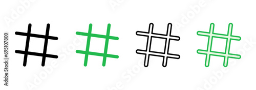 Hashtag icon set. hashtag symbol