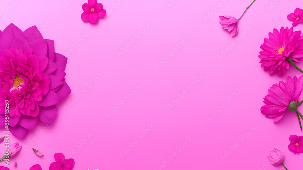 Flowers on a Pink Background Flowers on a Pink Background