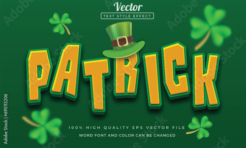 St patrick day text editable style effect template
