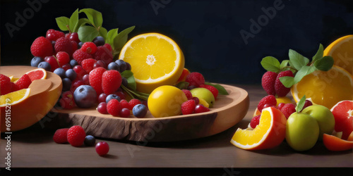 A Table Displaying a Variety of Fresh and Colorful Fruits