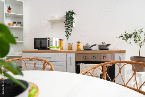 Modern kitchen interior wit...