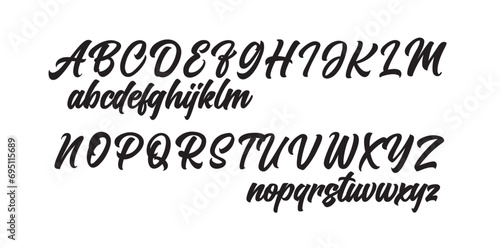 Vector Hand Drawn Alphabet. Brush Paint Letters. Decorative script typography. 