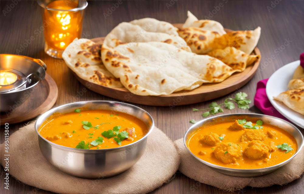 A Table Topped With Bowls of Soup and Pita Bread A Table Topped With Bowls of Soup and Pita Bread