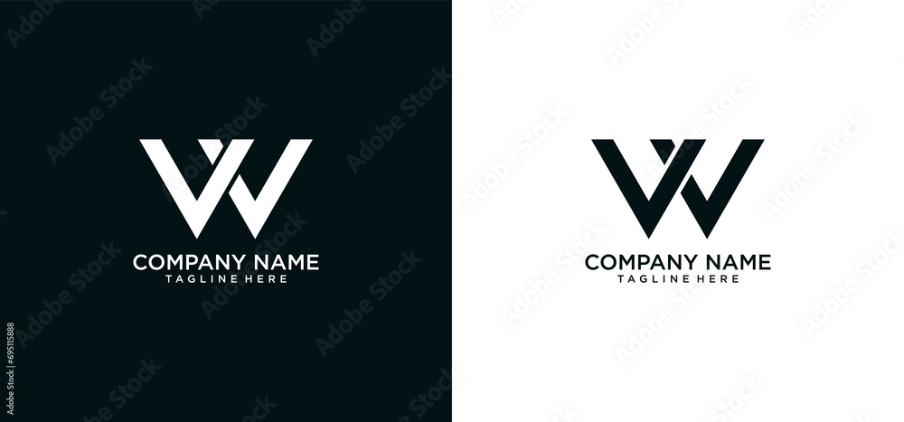 Obraz premium W INITIAL LOGO DESIGN