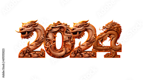 dragon year 2024 with transparent background
